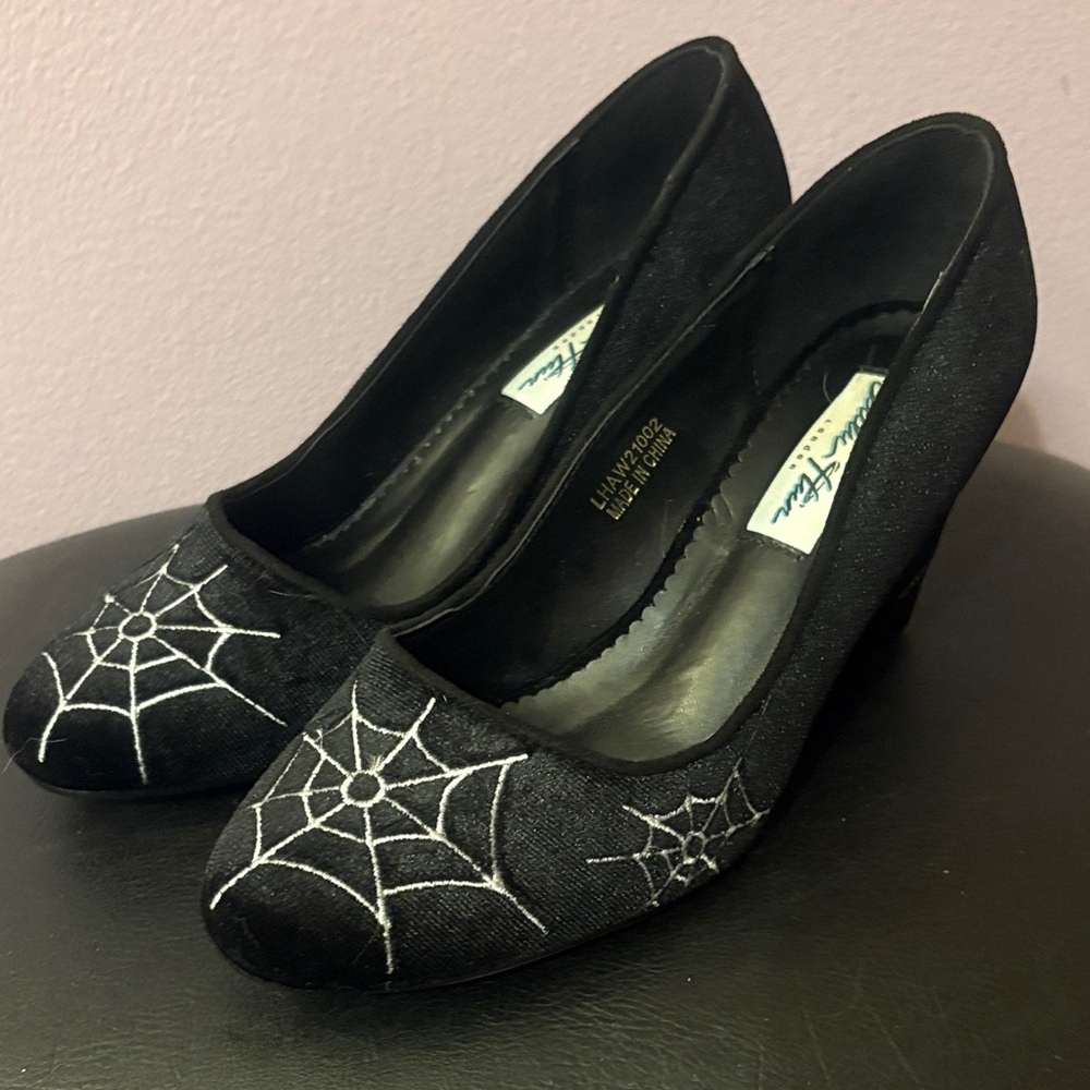 Black Spider Web Heels